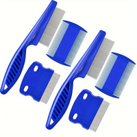 Furrivo – Ensemble de 6 peignes de luxe en acier inoxydable à dents fines pour animaux de compagnie (anti-puces et poux) – Outil de toilettage pour chiens et chats – OEM ODM Logo personnalisé