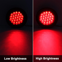 Feux arrière de remorque LED ronds super lumineux de 4 pouces à 24 LED avec œillet et prise à 3 broches, étanches, 12V, feux de freinage
