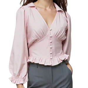 Camisa de verano elegante para mujer al por mayor ropa de calle tejida sostenible lavable OEM ODM buen precio fabricante de Vietnam - Product Image 1