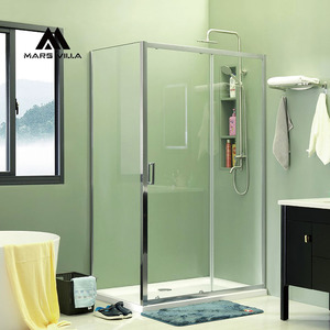 Porte <span class=keywords><strong>de</strong></span> <span class=keywords><strong>douche</strong></span> sur mesure Mars Villa EN CE à fermeture douce, complète avec cabine, panneau Froter <span class=keywords><strong>de</strong></span> 10 mm, système pivotant, à battants, en promotion - Product Image 6