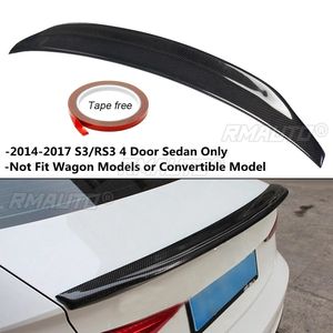 Nouvelle extension de becquet arrière en fibre de carbone véritable pour AUDI A3 S3 RS3 berline 4 portes 2014-2017 - Product Image 1