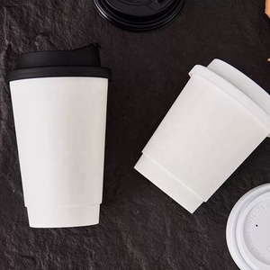 แก้วกาแฟกระดาษสองชั้นย่อยสลายได้แบบใช้แล้วทิ้ง ขายส่ง ขนาด 8oz 12oz 16oz แก้วกระดาษแบบสองชั้นสำหรับซื้อกลับบ้าน รับทำโลโก้ - Product Image 1