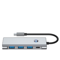 Hub USB 3.0 7 en 1 avec station d'accueil HD 4K 60Hz, hub de type C, USB-A, PD 100W, adaptateur SD TF 3.0 pour MacBook PC en stock