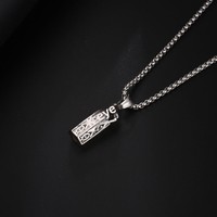 Collier d'aromathérapie pour huiles essentielles en acier inoxydable, chaîne à maillons, pendentif creux, flacon de parfum vintage, bijoux minimalistes