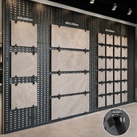 Présentoir mural en métal pour carreaux de panneaux perforés, avec taille réglable, pour échantillons de céramique, marbre, mosaïque et pierre