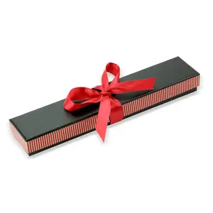 귀여운 작은 긴 목걸이 선물 포장 상자 팔찌 목걸이 상자 보석 상자 리본 활