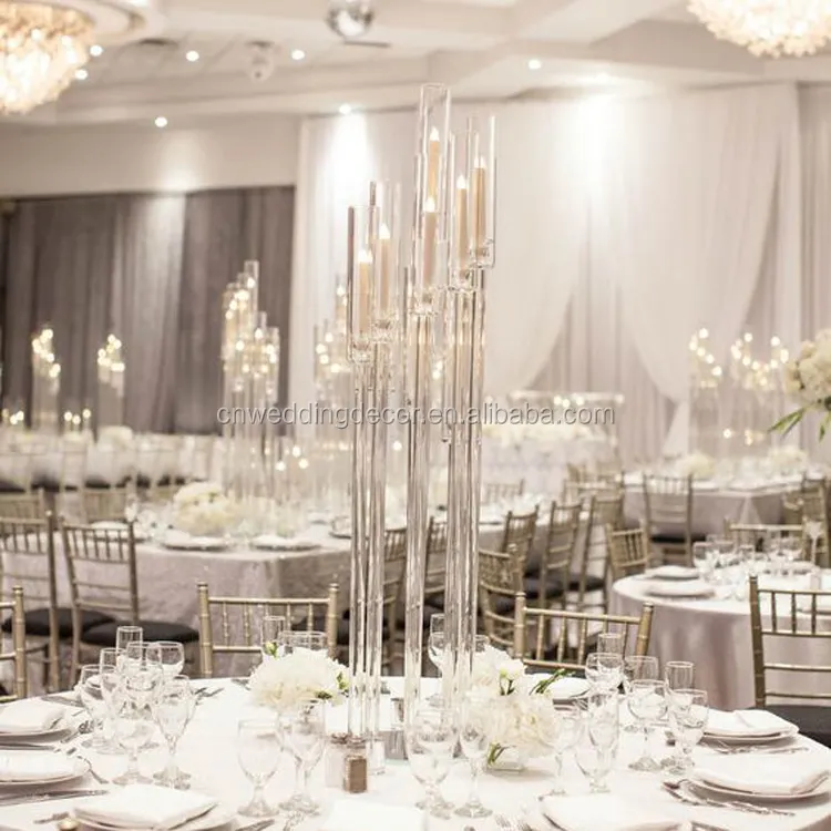 Chandelier haut centre de table en acrylique, chandelier en chandelier pour mariage