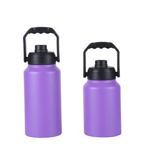 Seau à glace isotherme de camping 64 oz, bouteille d'eau en acier inoxydable, tasse thermos portable 128 oz avec couvercle - Product Image 1