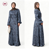 Robe longue imprimée en mousseline de soie florale pour femme, entièrement doublée, opaque, personnalisée OEM, idéale pour les soirées estivales