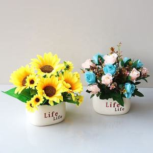 Hecho a mano Simple plástico biónico planta verde maceta <span class=keywords><strong>de</strong></span> <span class=keywords><strong>flores</strong></span> artificiales para sala <span class=keywords><strong>de</strong></span> estar muebles decoración <span class=keywords><strong>balcón</strong></span> ornamento al por mayor - Product Image 3