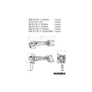 Metabo-613091850 wvb 18 LT BL 11-125 Quick INOX-18V เครื่องเจียรไร้สาย (ไม่รวมแบตเตอรี่และเครื่องชาร์จ) - Product Image 5