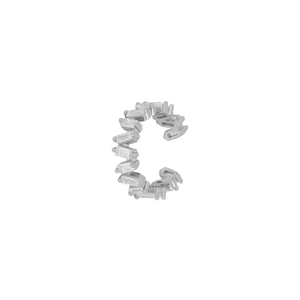 ROXI S925 Plata de Ley, Pendientes de Clip con Forma Ovalada de C y Circonita Cúbica, Diseño Moderno y Personalizado - Product Image 2