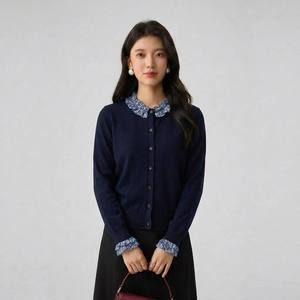 <span class=keywords><strong>Cardigan</strong></span> da Donna in Misto Lana Multicolore a Maniche Lunghe, Casual, Morbido, Traspirante e Leggero per Primavera Estate - Product Image 3