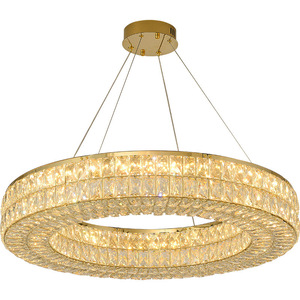 Lampadario di Lusso in Acciaio Inox con Cristalli K9, Moderna Lampada a Sospensione LED ad Anelli <span class=keywords><strong>per</strong></span> Soggiorno, Hotel, Camera da Letto e Ristorante - Product Image 6