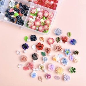 Adornos de Uñas con Forma de Rosa 3D, Lazo, Perla, Camelia y Gota de Agua, 24 Unidades, Resina Plástica, Decoración de Joyería, Superventas - Product Image 6