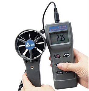 AZ8902 เครื่องวัดอุณหภูมิและความชื้นสัมพัทธ์แบบพกพาพร้อมรีโมทคอนโทรล เครื่องวัดความเร็วลม เครื่องวัดความเร็วลม - Product Image 1