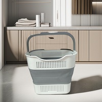 Nouveauté panier de rangement de vêtements pliable et pliable en plastique portable pour la salle de bain, le nettoyage du linge, la literie et le bassin