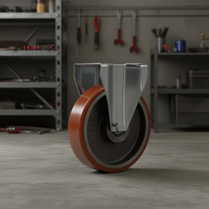 Roue pivotante avec noyau en fonte 200 mm, plaque de support fixe, usage intensif - Product Image 3