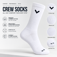 Chaussettes de sport en gros à rayures et lettres, en coton peigné doux, respirantes, avec compression de la voûte plantaire et évacuation de l'humidité, pour usage quotidien
