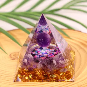 Pirámide de orgonita hecha a mano, cristales curativos espirituales, pirámide de orgonita