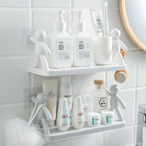 Household Simple Punch-free Wall Hanging Human-shaped Guardrail <b>Hook</b> Rack Bathroom Shelf With <b>Hook</b> <b>Kitchen</b> Storage Rack - Product Image 2