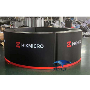 Comptoir rond de vente promotionnelle Misign Factory, idéal pour les salons professionnels, les tables de réception, les podiums, les conventions et le commerce de détail, avec impression par sublimation. - Product Image 6