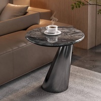 Table d'appoint moderne en pierre naturelle de luxe léger, table d'appoint ronde créative haut de gamme en marbre pour salon
