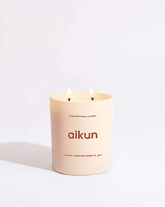 AIKUN Homeware - Collection Tranquillity - Bougie en cire de soja parfumée à la vanille - Combustion en bois de luxe - Bougies parfumées personnalisées - Coffret cadeau - Product Image 4