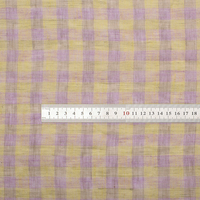 Chemise d'été écologique 100 % lin, tissée, teinte en fil, à carreaux, de qualité supérieure, poids moyen, respirante et anti-boulochage