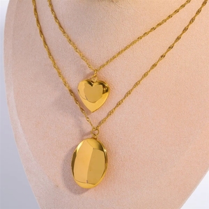 Personalisierte Herzförmige Medaillons-Halskette mit Bildern Foto Valentinstag Gedenk-Modeschmuck für Frauen Männer - Product Image 5