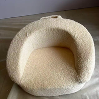 Mini-canapé rond moderne pour tout-petits avec dossier en polaire et chaise en mousse pour salon, pour enfants de 1 an et plus, siège individuel