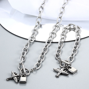 Ask Catalog Heart Lock COLLAR COLGANTE moda mujer joyería conjunto alta calidad 316L Unisex <span class=keywords><strong>uno</strong></span> <span class=keywords><strong>de</strong></span> <span class=keywords><strong>50</strong></span> venta al por mayor - Product Image 5