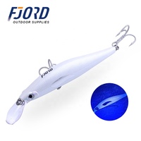 FJORD Wholesale 52g 130mm Leurres de pêche en eau salée Minnow à coulée lourde avec lumière UV pour la pêche en bateau