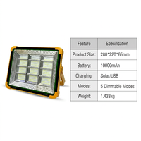 Lámpara LED Solar Profesional de Emergencia, 10000mAh, 5 Modos, Regulable, Portátil, para Camping y Trabajo, Plástico, Venta al Por Mayor B2B, Suministro de Fábrica