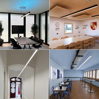 Suspension linéaire LED moderne en aluminium noir/blanc pour la décoration intérieure design
