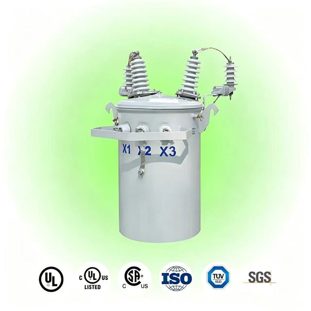 Hongwei Power 100-333 KVA Single Pole Mounted Oil-Immersed 50/60Hz CE Certified Toroidal Distribution Transformer 13.8kv 13.2kv
