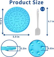Tapis à lécher pour chiens et chats, lot de 3, en silicone, avec ventouses, pour soulager l'anxiété, alimentation saine, conçu pour la congélation, compatible lave-vaisselle