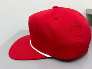 Gorra Trucker de 5 Paneles Personalizable con Bordado de Animales en Algodón/Nailon Rojo, con Cuerda, Personalizable al por Mayor, Gorra Snapback con Cuerda 256 - Product Image 3