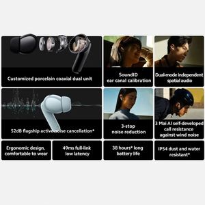 Redmi Buds 5 Pro 52dB Écouteurs TWS à réduction de bruit Autonomie de la batterie 38H Écouteurs résistants à la poussière et à l'eau IP54 - Product Image 3