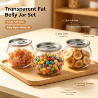 Bouteilles de boisson en plastique transparentes en forme de boule de 210 ml, mini canettes de soda PET, avec couvercles faciles à ouvrir