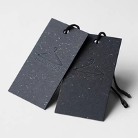 Étiquettes suspendues personnalisées en papier kraft pour chaussettes et vêtements, écologiques, logo personnalisé noir