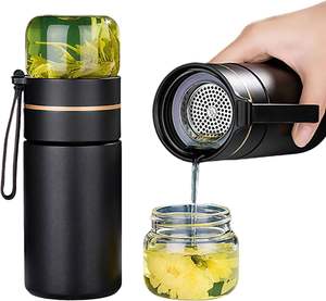 كوب شاي من الفولاذ المقاوم للصدأ مع فاصل للشاي، كوب محمول مانع للتسرب مع مصفاة شاي قابلة للفصل، كوب شرب مجهز للبالغين - Product Image 1