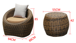 Fuera rústico Balcón de mimbre de sofás al aire libre sofá Muebles de Jardín poltrone in de mimbre - Product Image 5