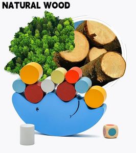 Jeu de blocs en bois à empiler Lune Bleue vacillante, jouet de construction DIY, puzzle sensoriel, jeu d'équilibre en tour pour enfant - Product Image 3