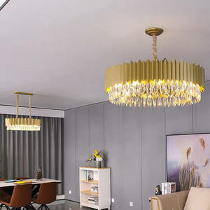 Suspension en cristal d'intérieur K9 pour salon, salle à manger, lustre en cristal doré, éclairage de luxe - Product Image 4