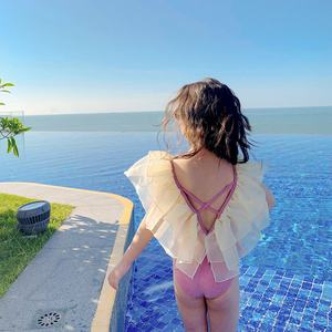 女童幼儿小女孩连体雪纺荷叶边温泉泳衣直销全新 - Product Image 2