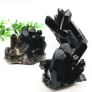 Belle pietre di cristallo Morion naturale fumoso quarzo grappolo di cristallo nero grezzo Cluster di cristallo per la raccolta