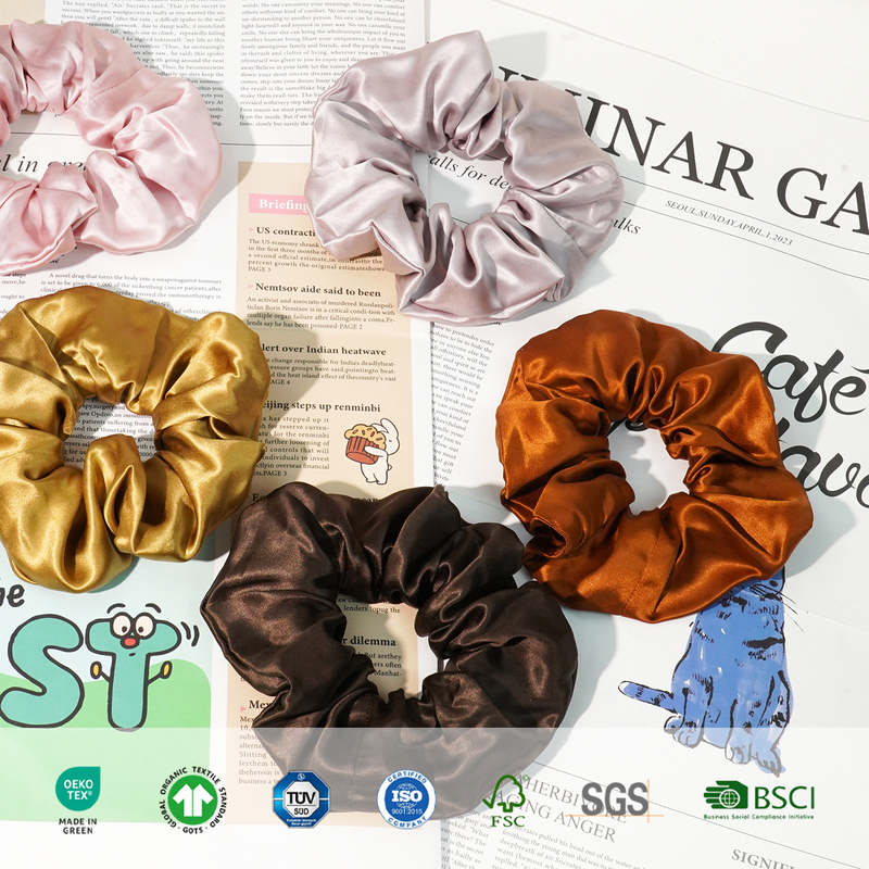 Custom 5CM Mulberry Silk Scrunchies Hair