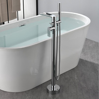 Robinet de douche pour baignoire en laiton moderne chromé de luxe