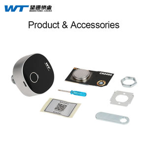 Замок отпечатков пальцев из цинкового сплава для шкафа, черный замок для шкафа с аккумулятором, электронный замок с кнопкой - Product Image 4